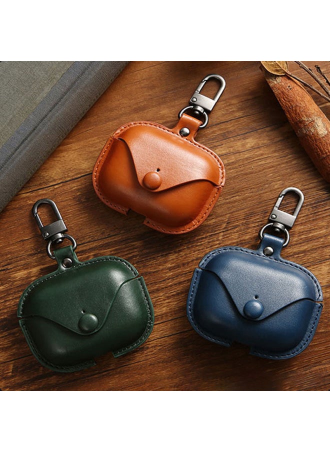 Generic - Protective Case For Apple Airpods 3 Generation Headphone Case Airpods Protective Case Leather Pro Bluetooth Headphone Case-Color:Dark Brown-Applicable Model:AirPods 4 - Image 1