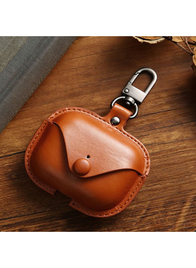 Generic - Protective Case For Apple Airpods 3 Generation Headphone Case Airpods Protective Case Leather Pro Bluetooth Headphone Case-Color:Dark Brown-Applicable Model:AirPods 4 - Image 1