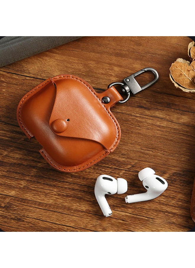 Generic - Protective Case For Apple Airpods 3 Generation Headphone Case Airpods Protective Case Leather Pro Bluetooth Headphone Case-Color:Dark Brown-Applicable Model:AirPods 4 - Image 1