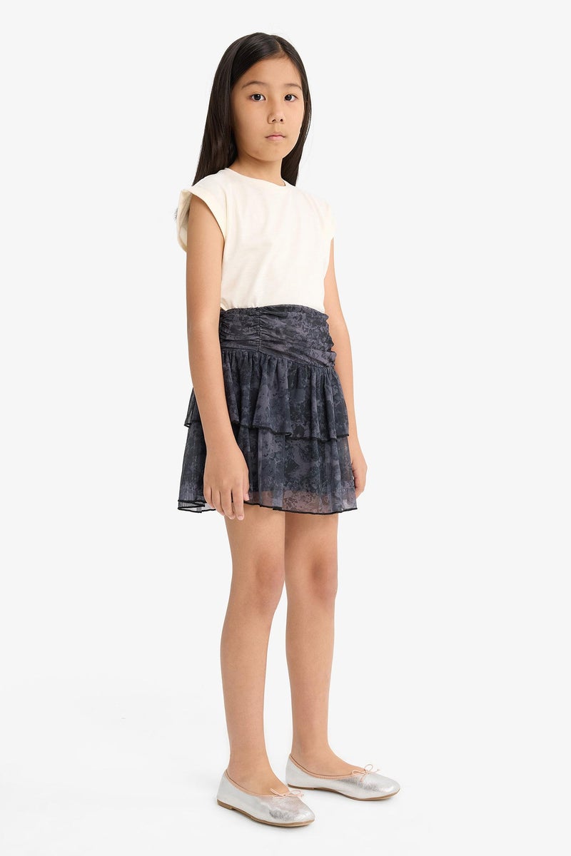 DeFacto Grey Girl Girl Elastic Waist Layered Tulle Skirt Casual - Image 4