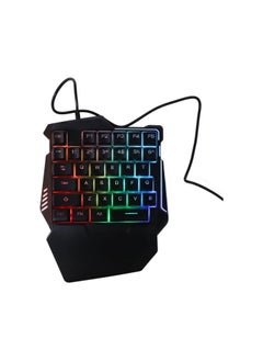 One Handed Gaming Keyboard, 35 Keys Colorful RGB Backlight Half Keyboard, Professional USB Interface Ergonomic Keypad, for Gaming Office Work