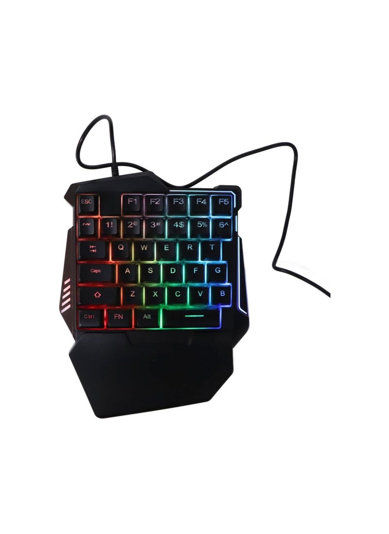 silvercnc - One Handed Gaming Keyboard, 35 Keys Colorful RGB Backlight Half Keyboard, Professional USB Interface Ergonomic Keypad, for Gaming Office Work - Image 1