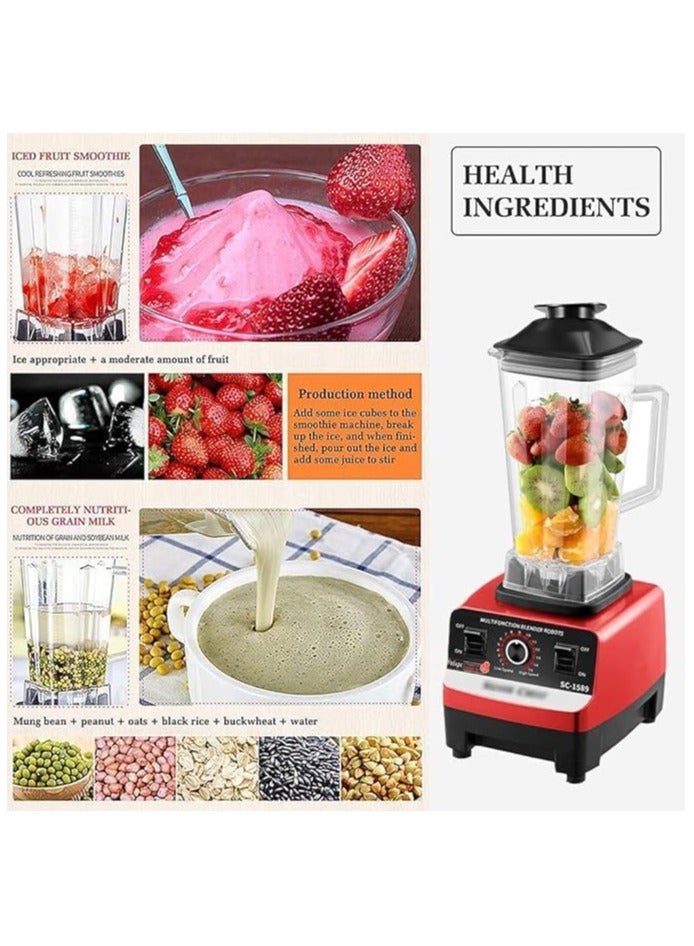 Heavy Duty Commercial Grade Blender Juicer – 6-Blade Mixer for Fruit, Food Processing, and Ice Smoothies  - Image 2