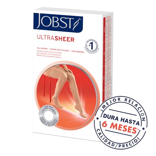 JOBST جوبست جوارب ضغط فائقة الشفافية حتى الخصر للنساء - بإصبع مغلق - ضغط طبي 20-30 مم زئبق - لعلاج الدوالي والعروق العنكبوتية - يساعد في منع التورم - طبيعي، كبير - Image 2