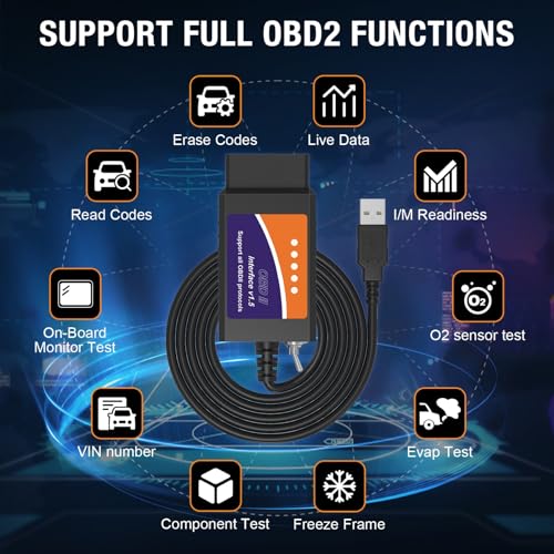 OBDMONSTER ELM327 OBD2 USB Adapter for Windows, ELMconfig Scanner with MS CAN/HS CAN Switch for Scan F150 F250 Car and Light Truck Check Engine Light, Diagnosis on Windows with V1.5 Chip - Image 4