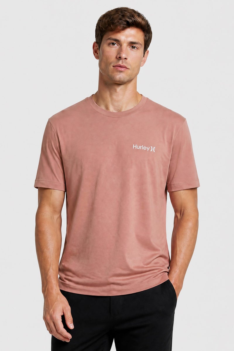 Hurley Men Sportswear Fit Short Sleeve Outdoor T-Shirt, Rust Brown - Image 1