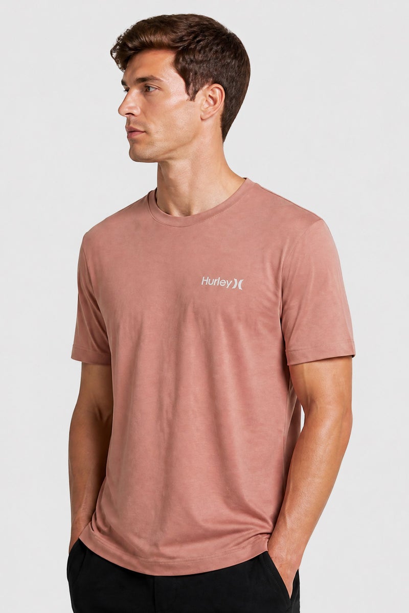 Hurley Men Sportswear Fit Short Sleeve Outdoor T-Shirt, Rust Brown - Image 3
