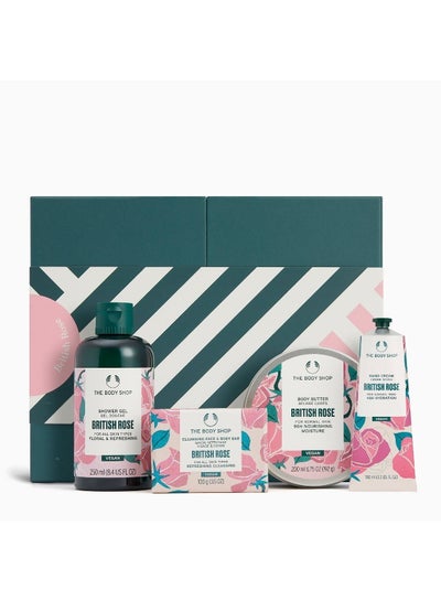 THE BODY SHOP British Rose Collection Gift Set – Shower Gel (250 Ml) And Body Butter (200 Ml) And Soap (100 G) And Hand Cream (100 Ml) – Fresh Rose
