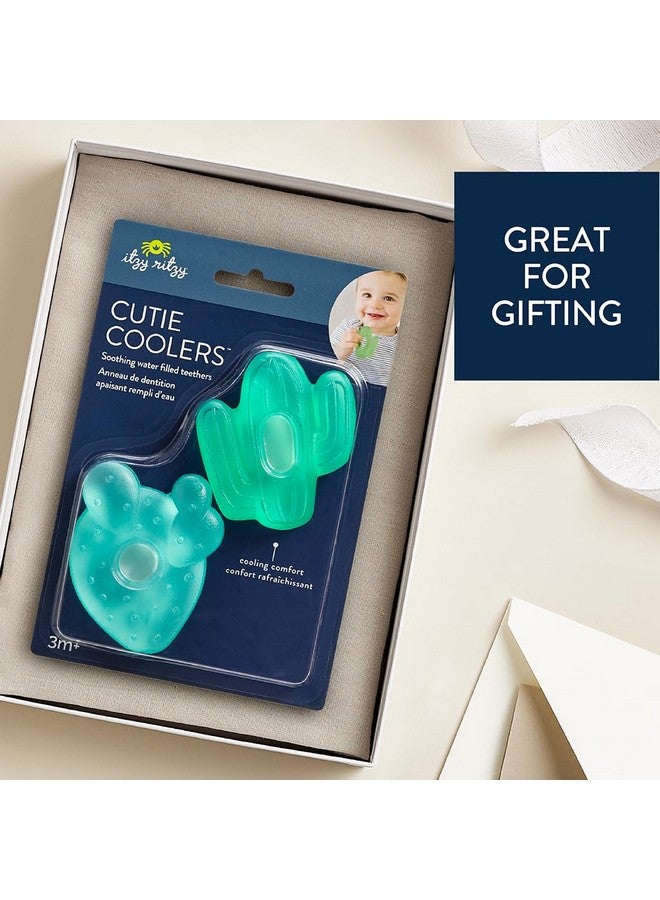 Itzy Ritzy Water-Filled Teethers - Cold Cutie Coolers Textured On Both Sides to Massage Sore Gums & Emerging Teeth - Can Be Chilled in Refrigerator, Set of 2 Green Cactus Water Teethers - Image 4