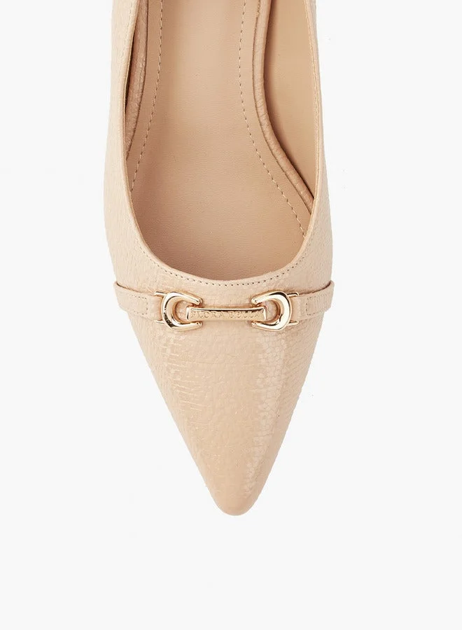 Flora Bella By Shoexpress Textured Slip-On Pumps with Stiletto Heels