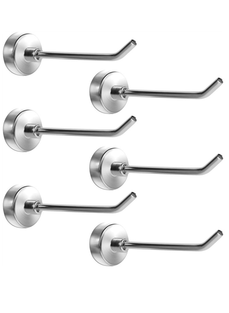 Magnetic Hooks 6 Pack 3 Inch Long Magnetic Cruise Hook Carrying capacity 15 lb+ Heavy Duty Magnets Hook for Hanging Large Metal Magnetic Hooks for Cabins Grill Fridge Door - Image 1
