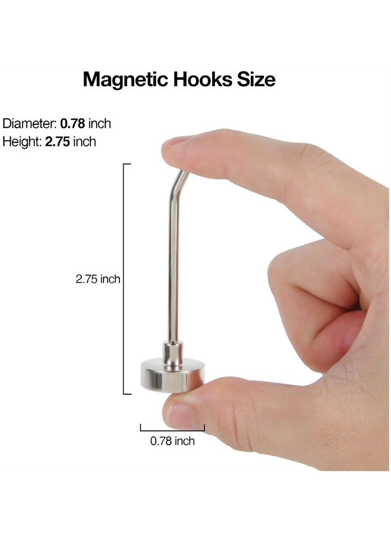 Magnetic Hooks 6 Pack 3 Inch Long Magnetic Cruise Hook Carrying capacity 15 lb+ Heavy Duty Magnets Hook for Hanging Large Metal Magnetic Hooks for Cabins Grill Fridge Door - Image 4