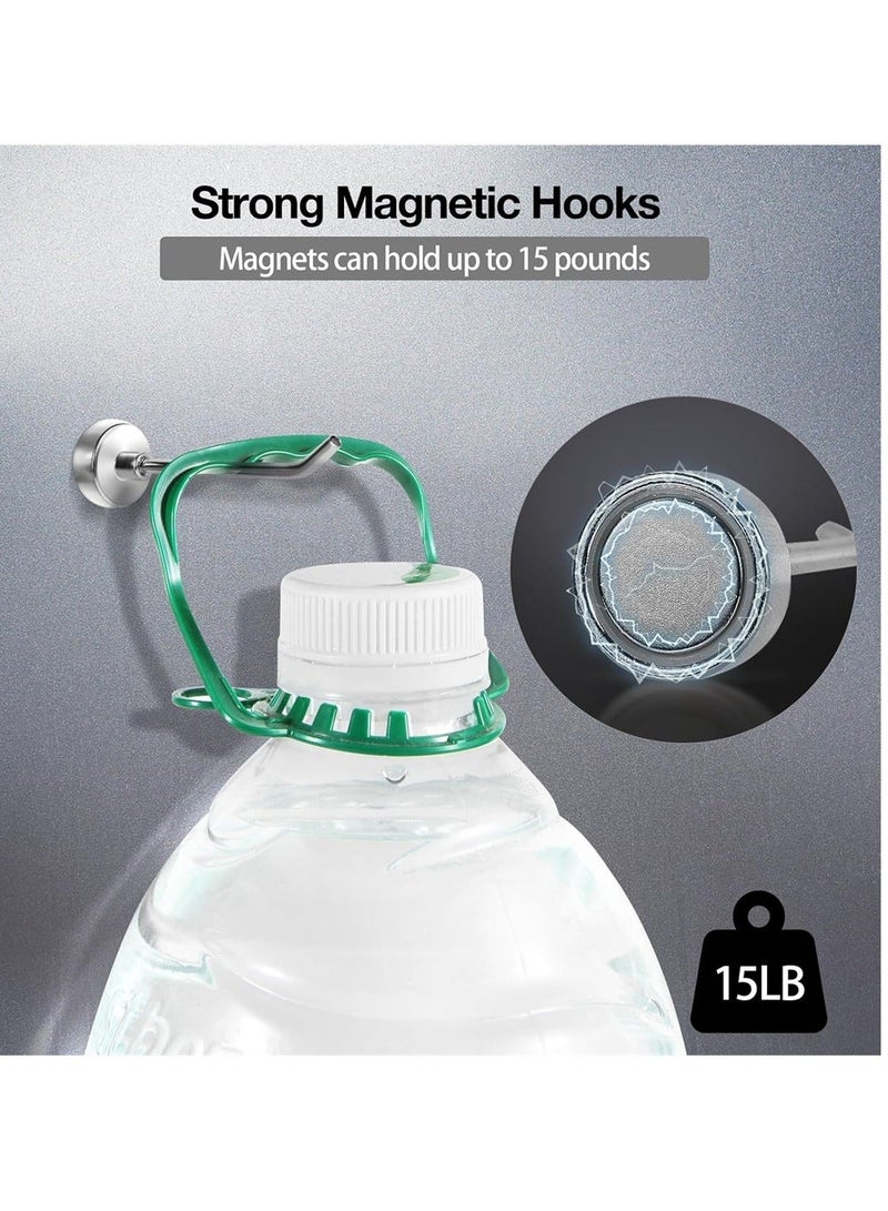 Magnetic Hooks 6 Pack 3 Inch Long Magnetic Cruise Hook Carrying capacity 15 lb+ Heavy Duty Magnets Hook for Hanging Large Metal Magnetic Hooks for Cabins Grill Fridge Door - Image 2