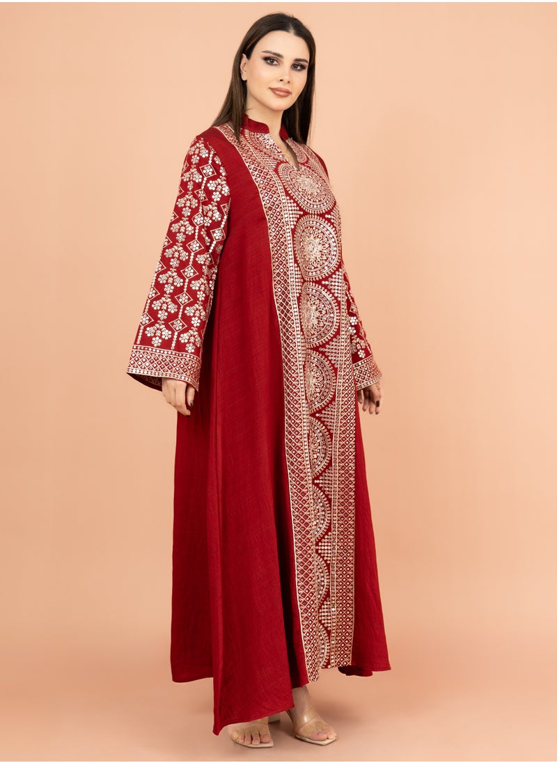 Modern Embroidered Jalabiya IK2023 Maroon - pzsku/Z152679C70119E4D6BBBBZ/45/1741001661/e4f83ba2-1b57-4cee-a7d6-b770d260eb05