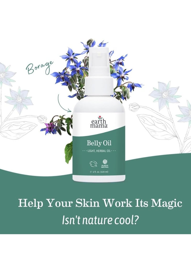 Earth Mama - Earth Mama Belly Oil for Dry Skin | Calendula Skin Care Moisturizer Oil to Encourage Natural Elasticity and Help Prevent Stretch Marks During Pregnancy and Postpartum, 4-Fluid Ounce - Image 1
