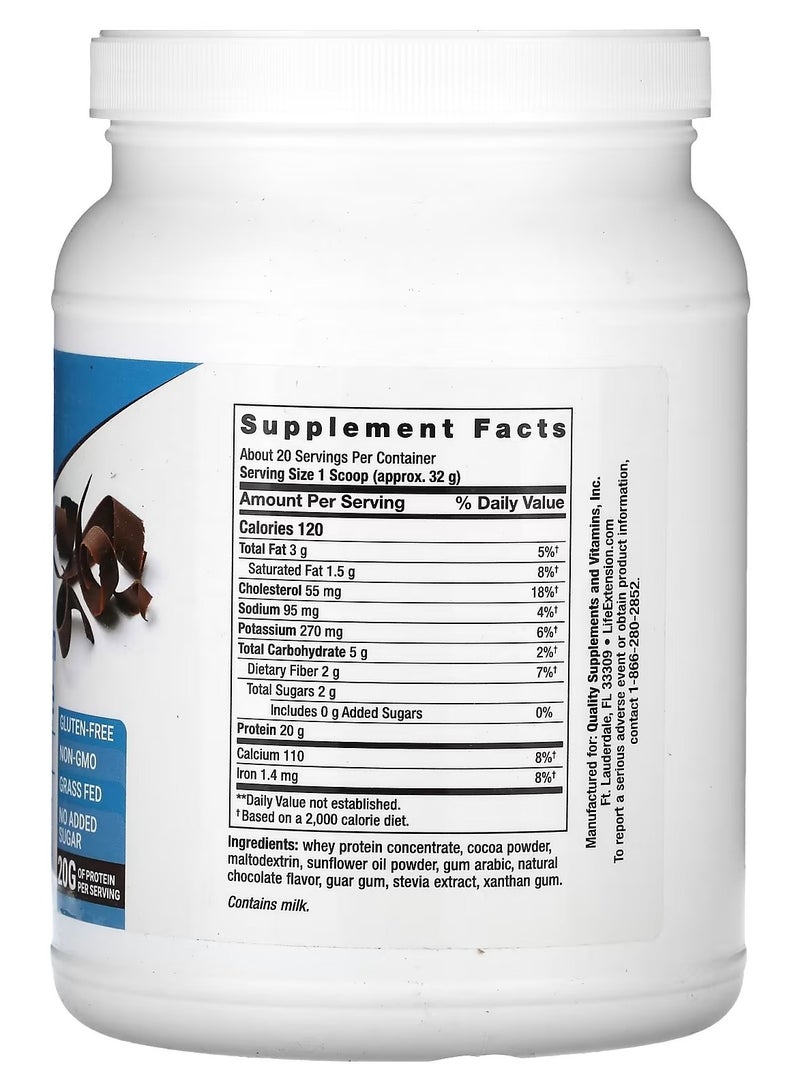 لايف إكستنشن Life Extension, Wellness Code, مركز بروتين مصل اللبن، شوكولاتة، 1.41 رطل (640 جم) - Image 2