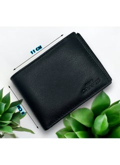 MARIO DRAFTS Mario Drafts Genuine Leather Bifold Wallet for Men, Black  - Image 2