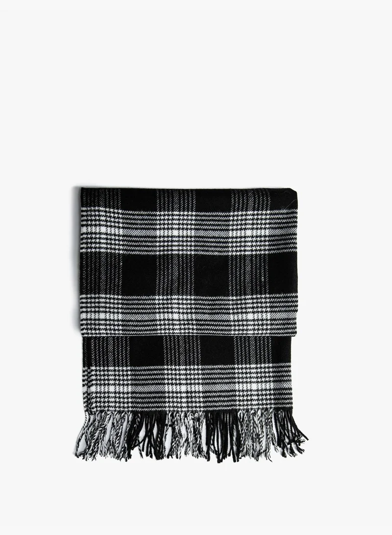 KOTON Plaid Scarf Tasseled