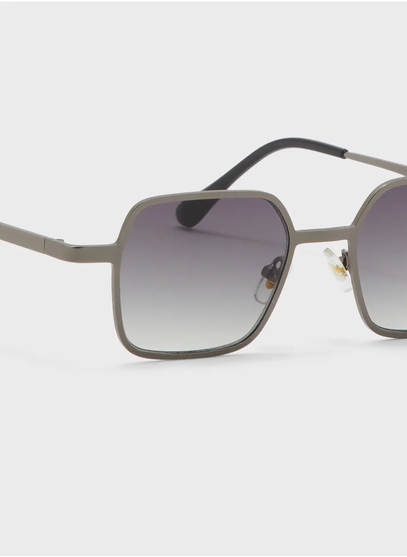Seventy Five Square Aviator Gradient Lens Sunglasses