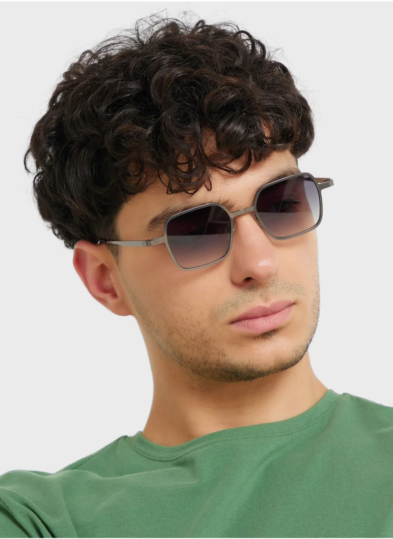 Seventy Five Square Aviator Gradient Lens Sunglasses