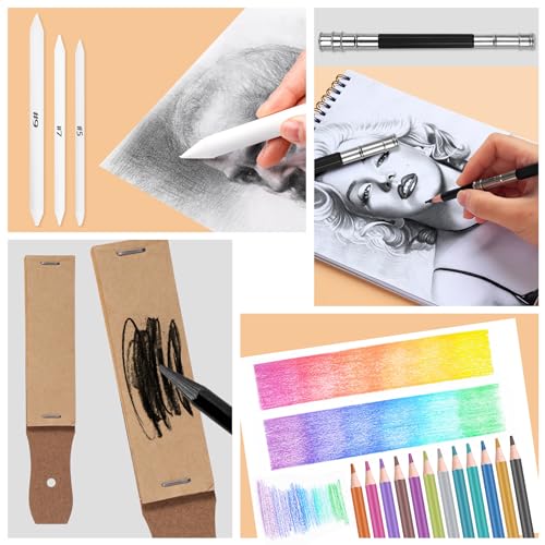 Vobou 72pcs Colored Drawing Pencils Kit Sketching, Graphite Pencils With Convenient Case, School Art Supplies Gift for Artists Adults Teens Beginner, Ideal for Shading, Blending,Art Supplies Set - Image 5