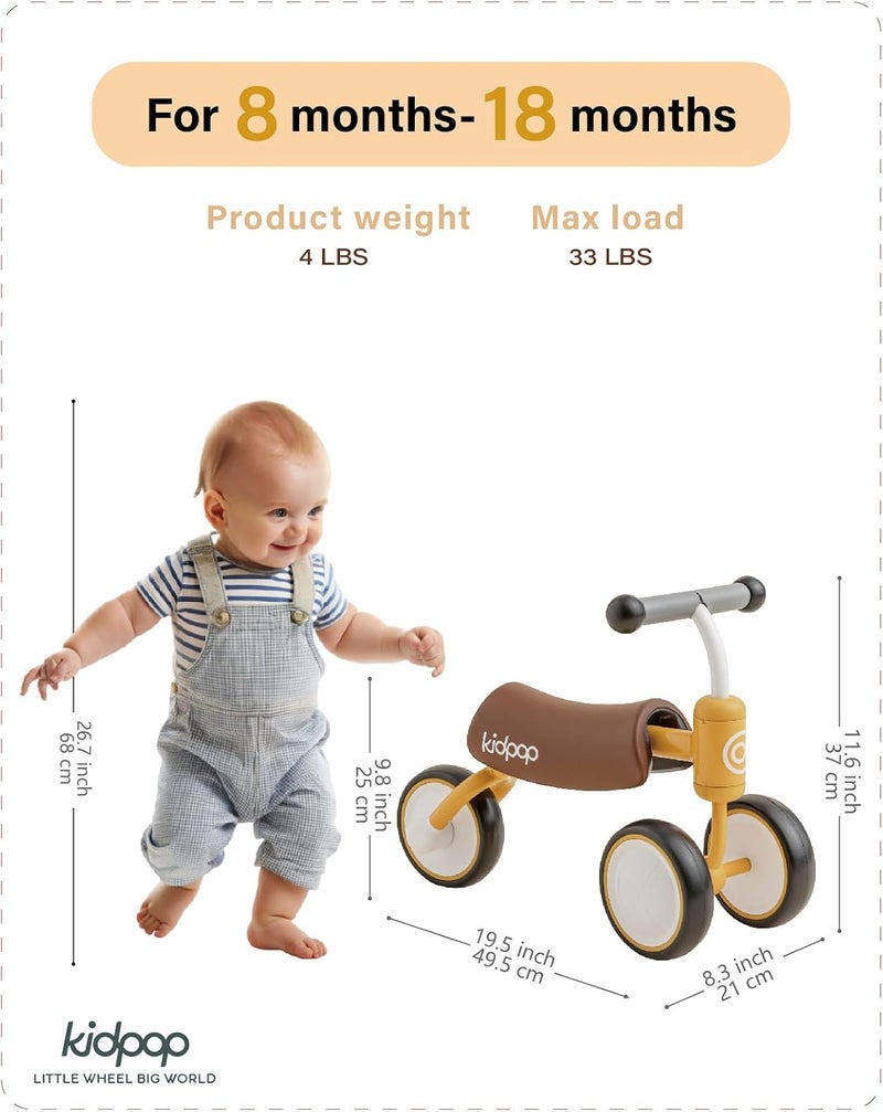 Kidpop دراجات التوازن كيدبوب BEE للمتعلمين الأوائل، دراجة الأطفال الصغار، دراجات الجري - Image 2