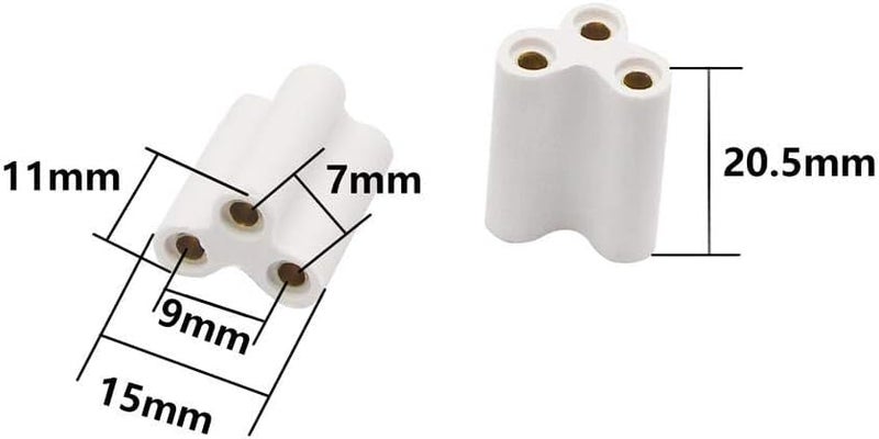 Traovien T5 T8 LED Lamp 3Pin Connector, Double End 3Pin Female Adapter Connectable Integrated Tube Iinkable Cords for LED Tube Lamp Holder Socket Fittings (3Pin 20.5mm 20pcs) - Image 3