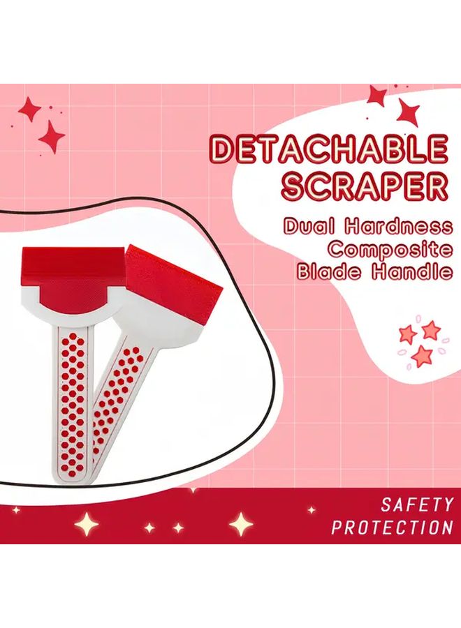 Red White Detachable Tile Sealer Scraper Tool Ergonomic Handle For Wall Bathroom Tile Cleaning Removable Adhesive Sealant Removal Durable Plastic - Image 5
