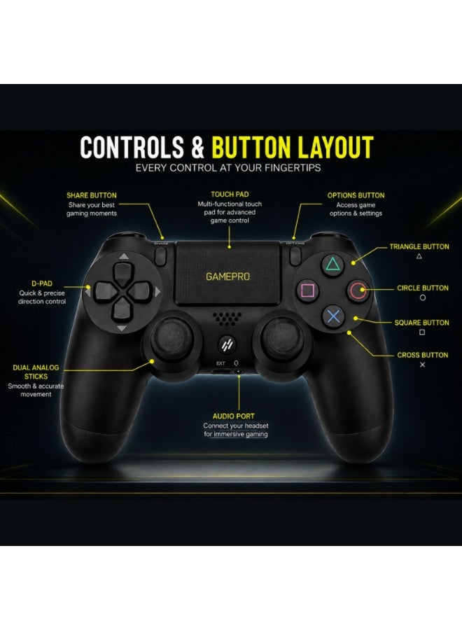 GAMEPRO Joysticks Wireless Controllers for PlayStation 4 with Programmable Buttons, Vibration & Motion Sensor, Multiplayer Gaming for Home, Family, Friends & Gaming Parties - Image 3