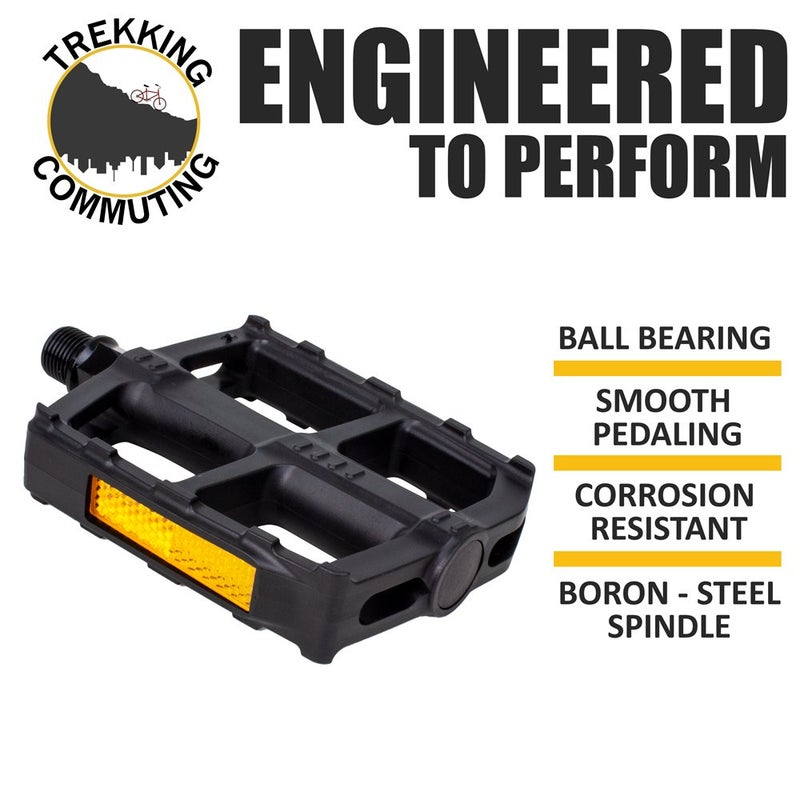 BV Bike Pedals - 2-Set, Fit Bicycle Pedal 9/16" Compatible, Non-Slip & Durable Lightweight for Most Adult Bikes & MTB - Image 2