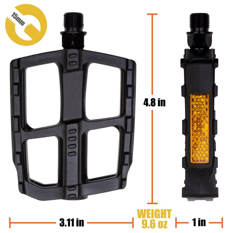BV Bike Pedals - 2-Set, Fit Bicycle Pedal 9/16" Compatible, Non-Slip & Durable Lightweight for Most Adult Bikes & MTB - Image 5