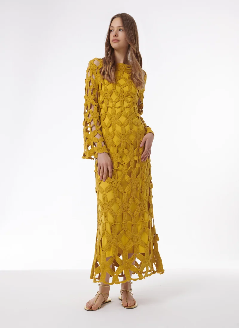 leem Floral Crochet Knit Dress