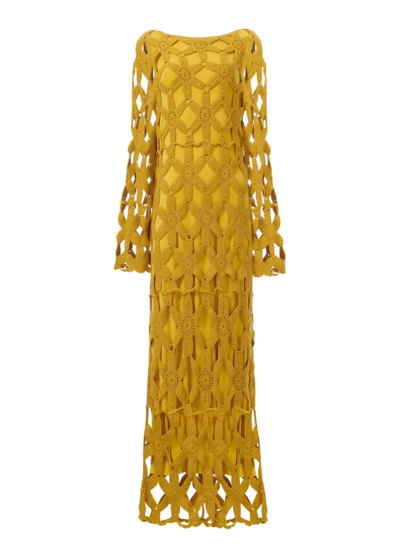 Leem  Floral Crochet Knit Dress for Women | Best Price UAE
