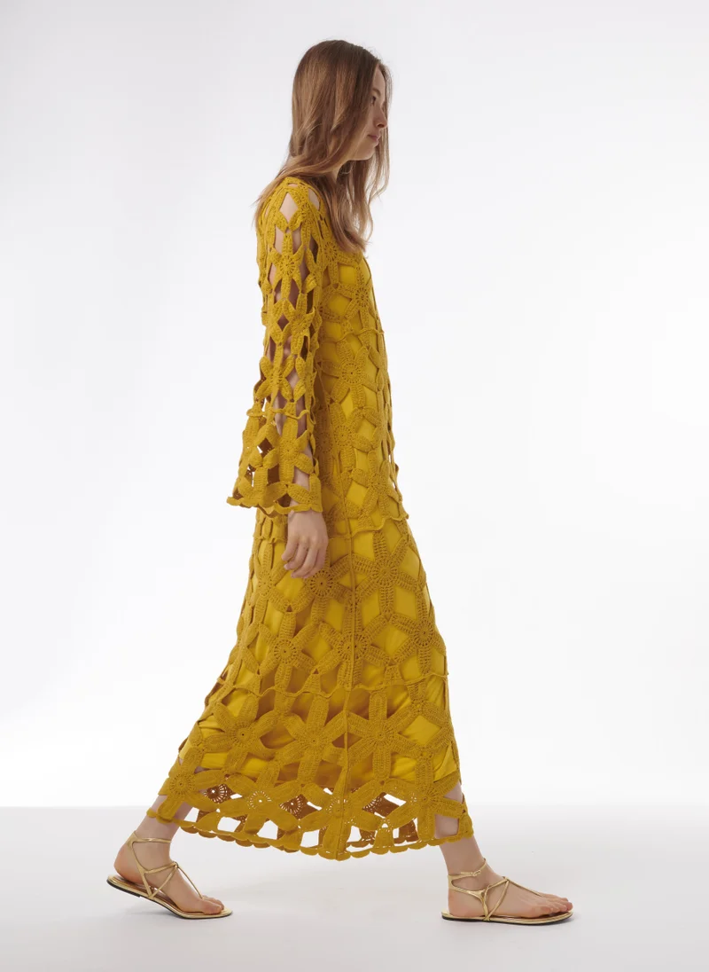 leem Floral Crochet Knit Dress