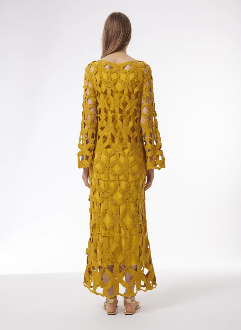 Leem  Floral Crochet Knit Dress for Women | Best Price UAE