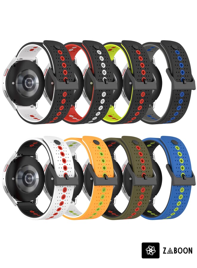 Zaboon Watch Band For Xiaomi Watch S2 46mm 22mm Tricolor Breathable Silicone (Black+Grey+Blue) - Image 4