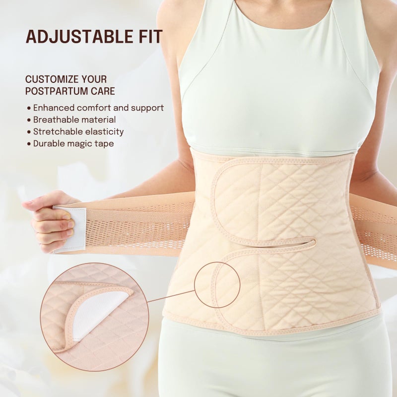 Allaugh Postpartum Belly Band for Women: Abdominal Binder Post Surgery, C Section Waist Trainer for Wife, Hysterectomy Belly Band for Secure Abdominal Support, Healing Recovery Compression - Image 4