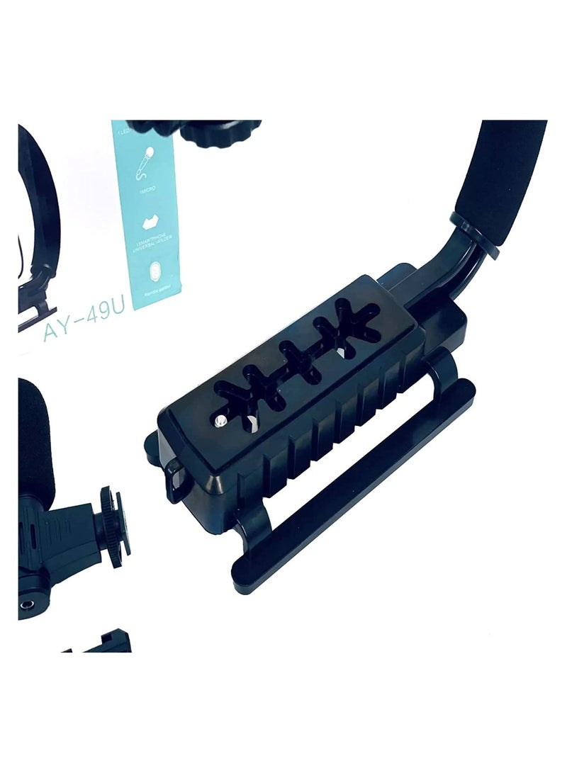 Professional Smartphone Camera Stabilizer Handheld Gimbel With Mic And Flash Photography Video Vlogging Recording Case - Image 3