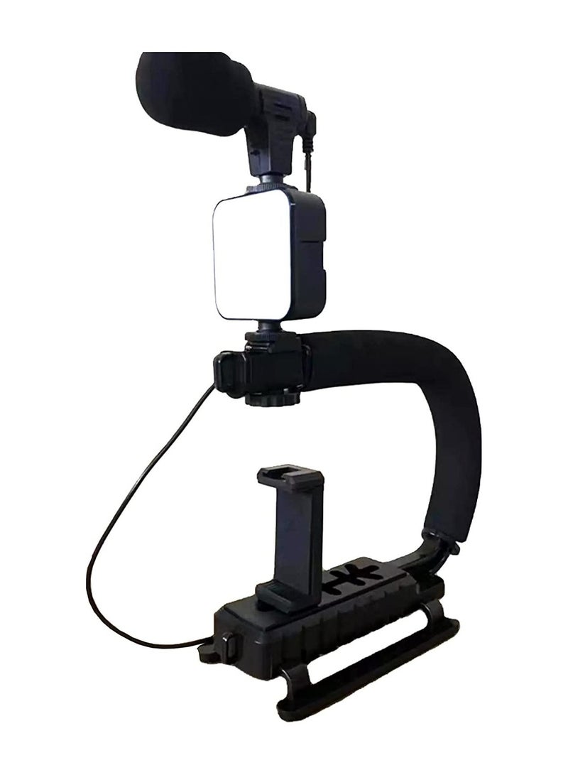 Professional Smartphone Camera Stabilizer Handheld Gimbel With Mic And Flash Photography Video Vlogging Recording Case - Image 1