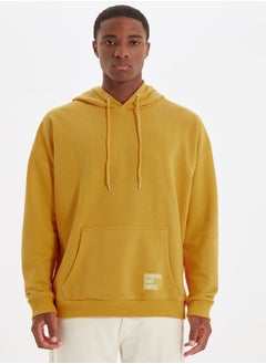 Basic Yellow Oversize Hooded Labeled Fleece Cotton Sweatshirt TMNAW21SW2005 - pzsku/Z1526ED6E7F101F13F7F5Z/45/_/1730941959/eae2a0c1-f60d-4b9d-b32a-022be5c7ba32