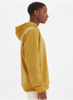 Basic Yellow Oversize Hooded Labeled Fleece Cotton Sweatshirt TMNAW21SW2005 - pzsku/Z1526ED6E7F101F13F7F5Z/45/_/1730941965/5616772c-c4fe-437a-a3ac-083080d5de04