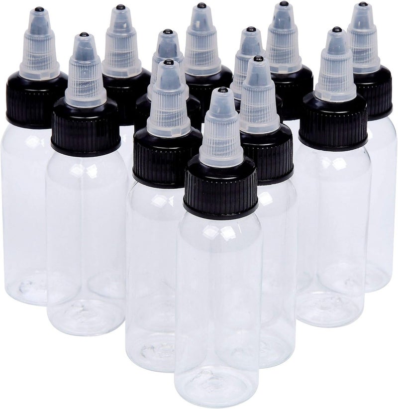 new star tattoo 30ml Empty Tattoo Ink Bottles 12pcs 1oz Tattoo Twist Cap Plastic Clear Transparent Tattoo Pigment Container Bottle 1oz30ml Tattoo Squeeze Bottles 12pcs