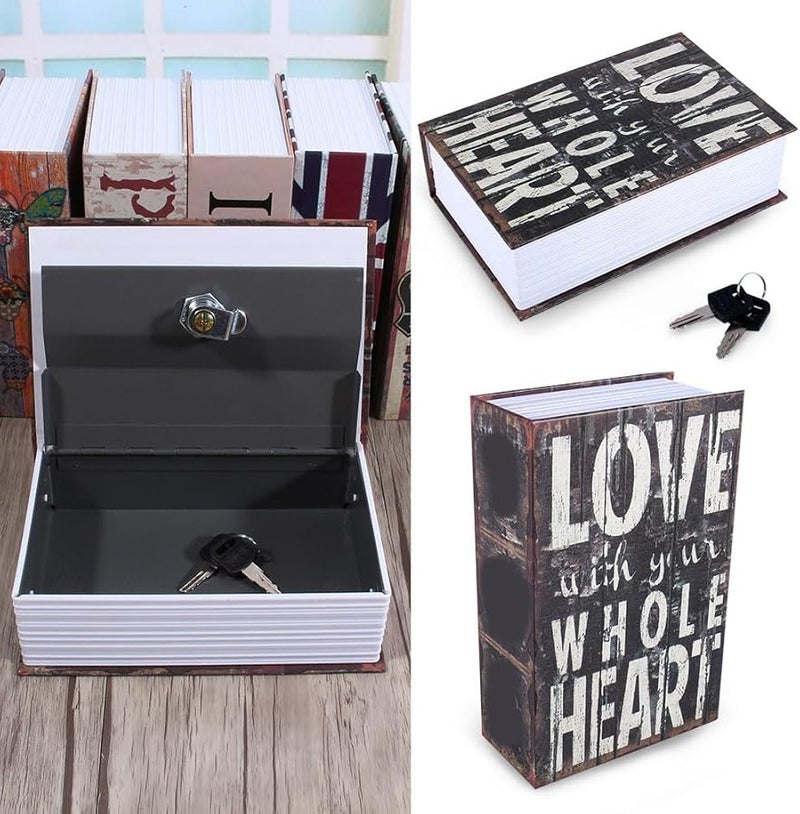 Love Type Hollow Book Safe with Key Lock for Cash Jewellery Secret Storage - Image 5