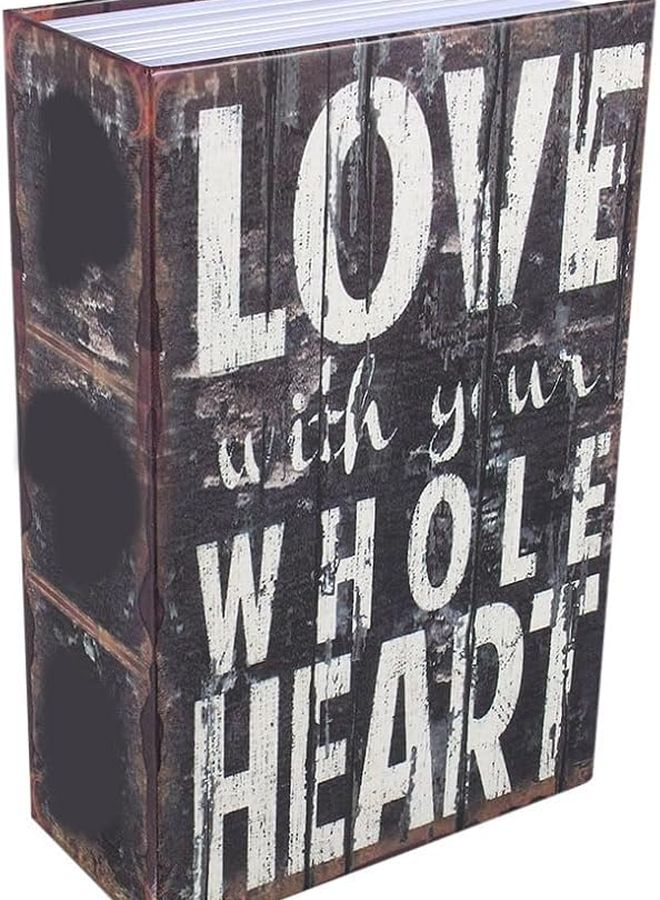 Love Type Hollow Book Safe with Key Lock for Cash Jewellery Secret Storage - Image 2