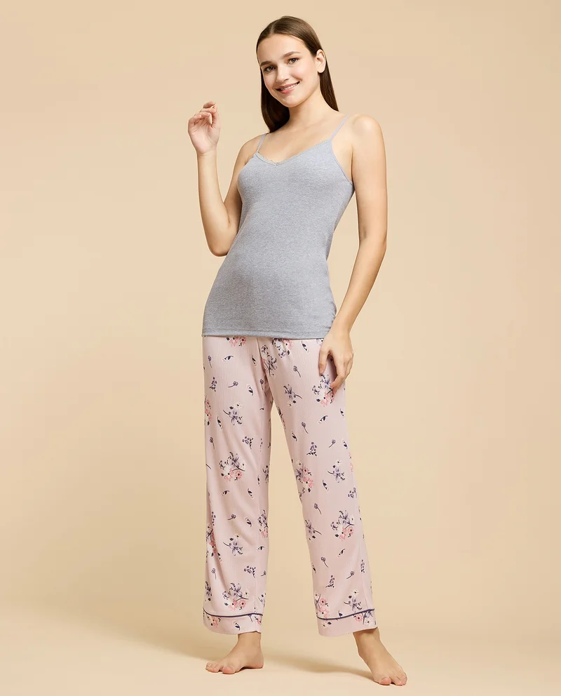 أر أند بي Ribbed Lace Trim Camisole