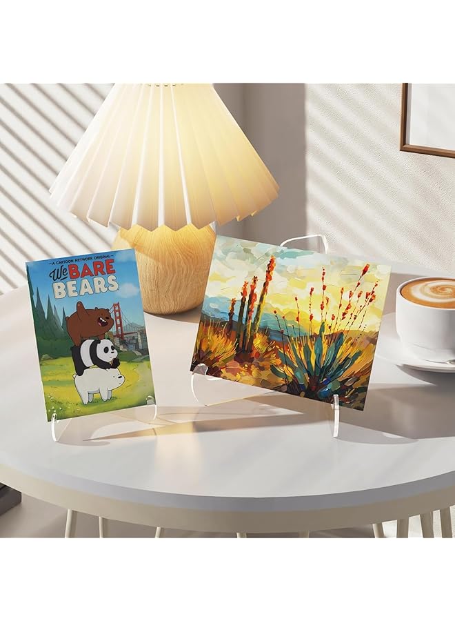 Beynant 5 Pack Acrylic Display Stand Plate Stand For Display Clear Easel Stand Display Holder For Card Frame Picture Magazine Book Cd Phone Small 3 Inch  - Image 5