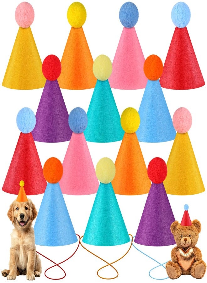 JMZYJZH 14Pcs Mini Party Hat for Stuffed Animals, Colorful Tiny Birthday Cone Hats for Dog Cat Rabbit Puppies Party Supplies - Image 1