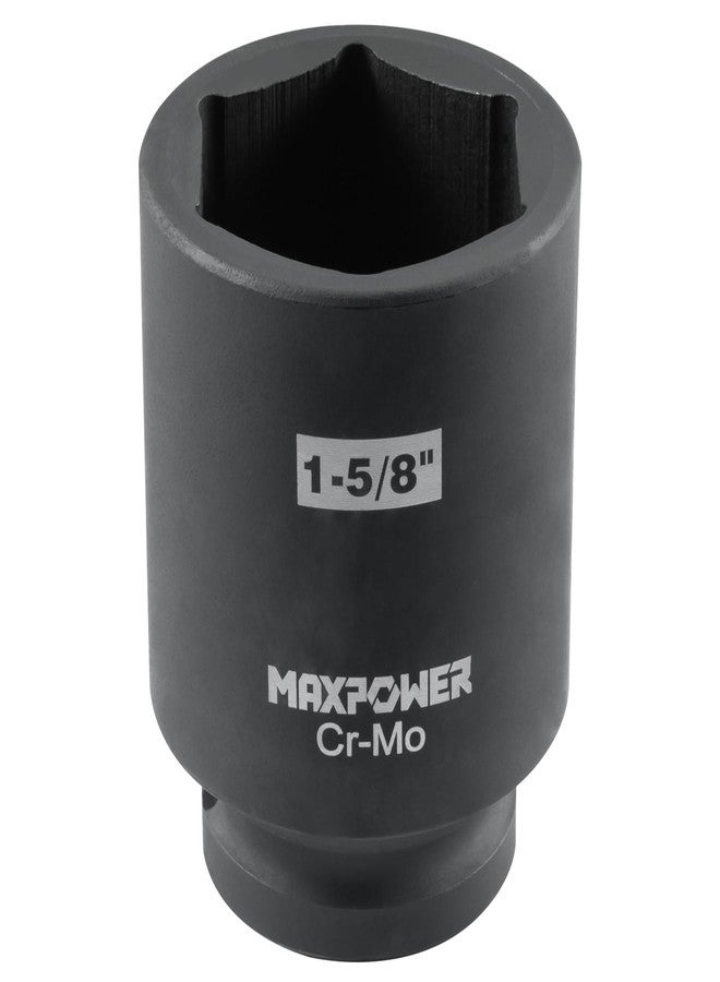 مقبس MAXPOWER ذو تأثير عميق 1-5/8 بوصة، مقاس 3/4 بوصة، بتصميم سداسي النقاط، مصنوع من فولاذ الكروم الموليبدينوم المعالج حرارياً، SAE - Image 2