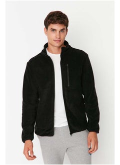 trendyol Black Regular/Normal Cut Zippered Warm Thick Anti-pilling Fleece Sweatshirt TMNAW23HI00050  - Image 3
