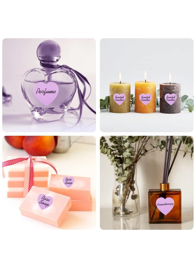 1500 Labels Purple Heart Stickers 1 inch Heart Coding Shape Paper Labels for Wedding Anniversaries Invitation Envelopes Cute Decals for Water Bottle Packaging - Image 5